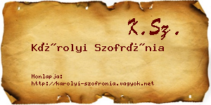 Károlyi Szofrónia névjegykártya